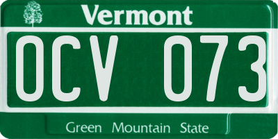 VT license plate OCV073