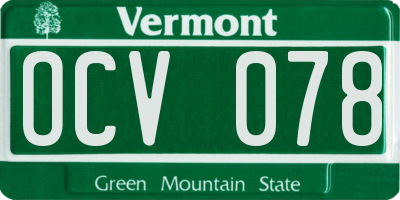 VT license plate OCV078