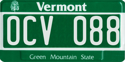 VT license plate OCV088