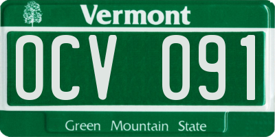 VT license plate OCV091