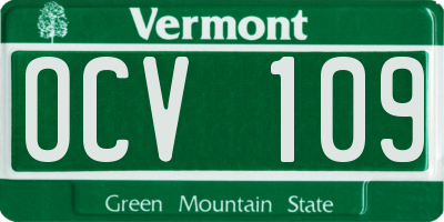 VT license plate OCV109