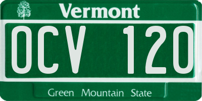VT license plate OCV120