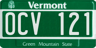 VT license plate OCV121