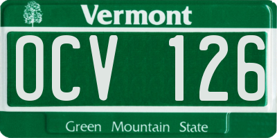 VT license plate OCV126
