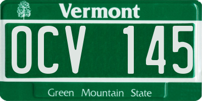 VT license plate OCV145