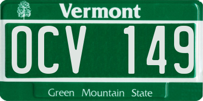 VT license plate OCV149