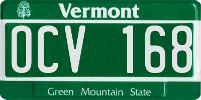 VT license plate OCV168