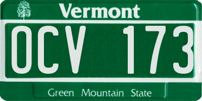 VT license plate OCV173