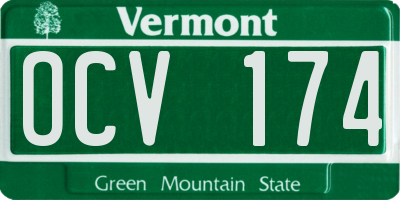 VT license plate OCV174