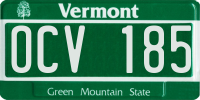 VT license plate OCV185