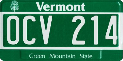 VT license plate OCV214