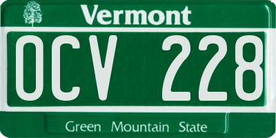 VT license plate OCV228