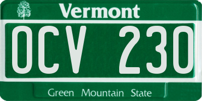 VT license plate OCV230
