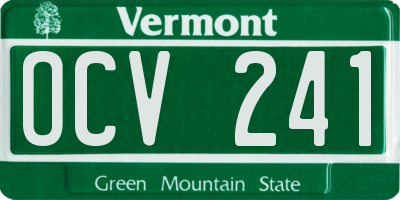 VT license plate OCV241