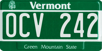 VT license plate OCV242