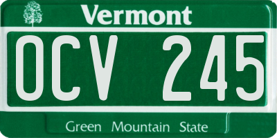 VT license plate OCV245