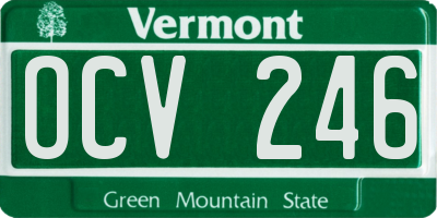VT license plate OCV246