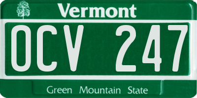 VT license plate OCV247