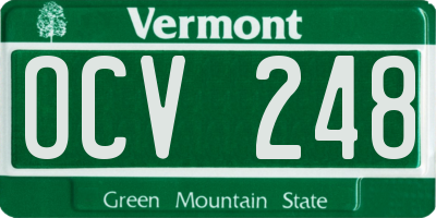 VT license plate OCV248