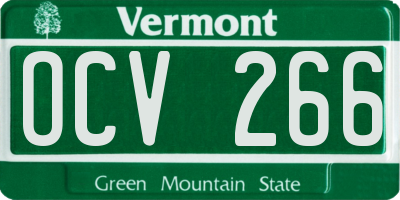 VT license plate OCV266