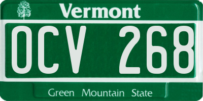 VT license plate OCV268