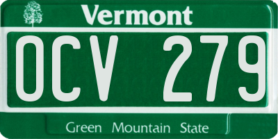 VT license plate OCV279