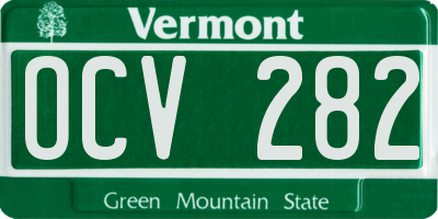 VT license plate OCV282