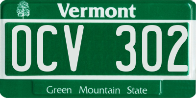 VT license plate OCV302