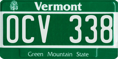 VT license plate OCV338