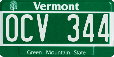 VT license plate OCV344