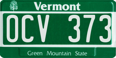 VT license plate OCV373