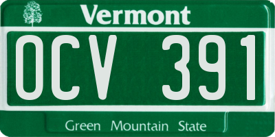 VT license plate OCV391