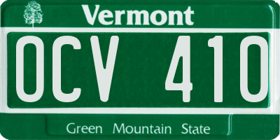 VT license plate OCV410