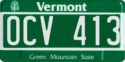 VT license plate OCV413