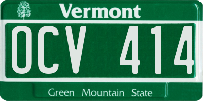 VT license plate OCV414
