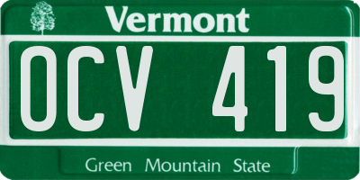 VT license plate OCV419