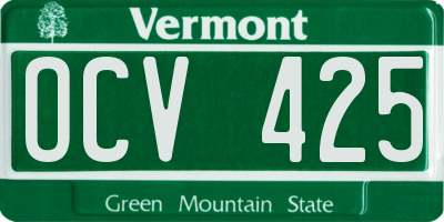 VT license plate OCV425