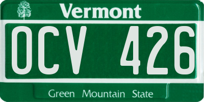 VT license plate OCV426