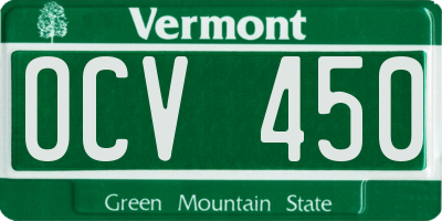 VT license plate OCV450