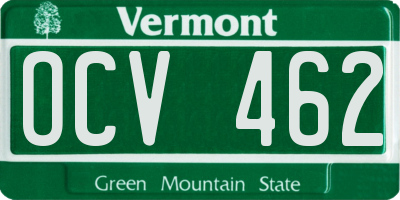 VT license plate OCV462