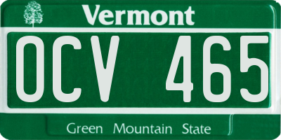 VT license plate OCV465