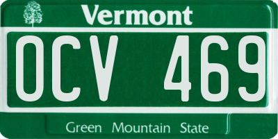 VT license plate OCV469