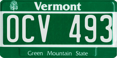 VT license plate OCV493