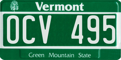 VT license plate OCV495