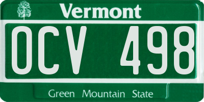 VT license plate OCV498