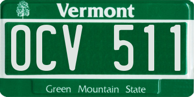 VT license plate OCV511