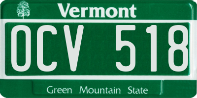 VT license plate OCV518