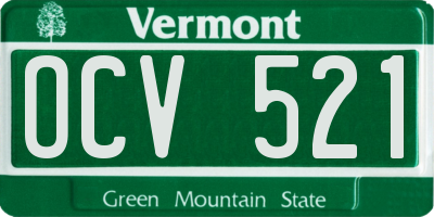 VT license plate OCV521