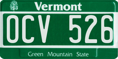 VT license plate OCV526