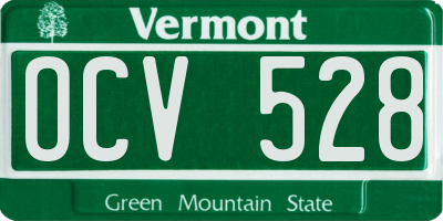 VT license plate OCV528